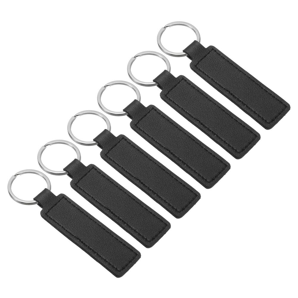 7869 Sublimation Keychain Blanks, 6 Pack PU Leather Keychain Blanks Key Fob